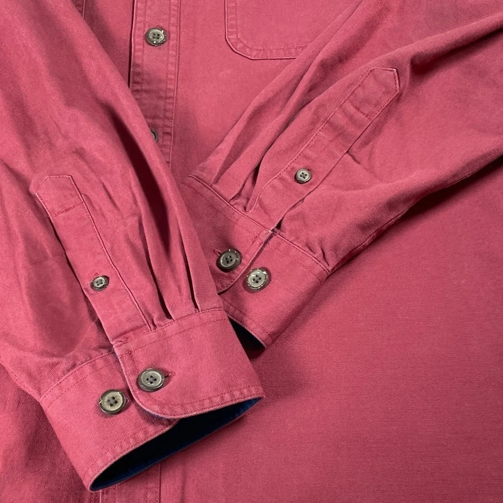 Beau Brummel Red Button-Up Long Sleeve Men’s 100% Cotton Shirt - Large